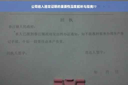 公司收入稳定证明的重要性深度解析与指南??