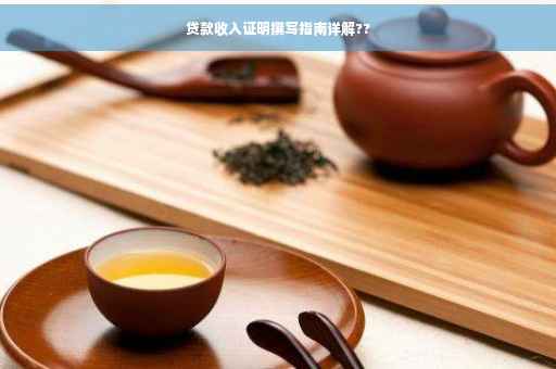 贷款收入证明撰写指南详解??