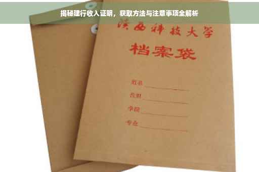 揭秘建行收入证明，获取方法与注意事项全解析