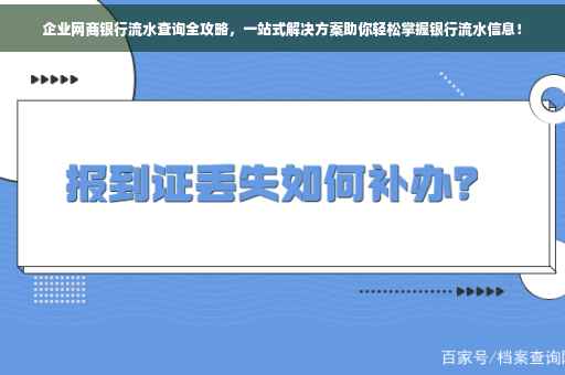 企业网商银行流水查询全攻略，一站式解决方案助你轻松掌握银行流水信息！