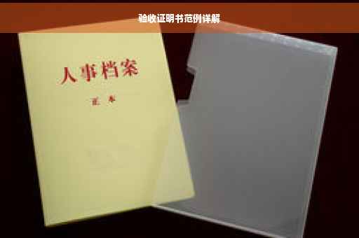 验收证明书范例详解