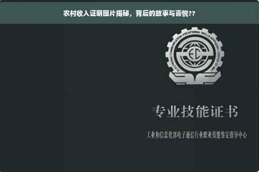 农村收入证明图片揭秘，背后的故事与喜悦??