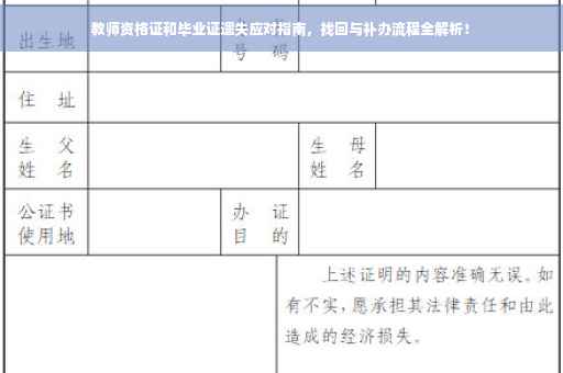 教师资格证和毕业证遗失应对指南，找回与补办流程全解析！
