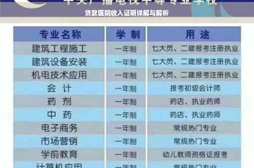 贷款医院收入证明详解与解析