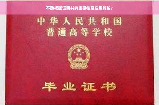 不动权属证明书的重要性及应用解析?