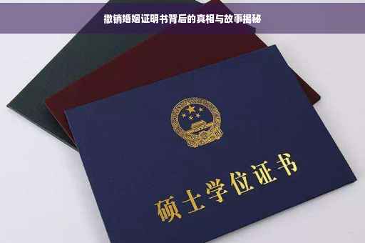 撤销婚姻证明书背后的真相与故事揭秘