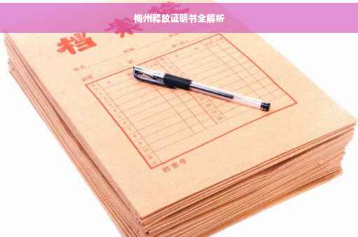 梅州释放证明书全解析