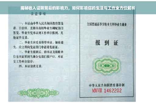 揭秘收入证明背后的影响力，如何影响你的生活与工作全方位解析