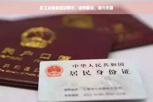 员工卓越表现证明书，成就瞩目，潜力无限