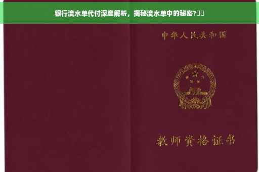 银行流水单代付深度解析，揭秘流水单中的秘密?⚡️