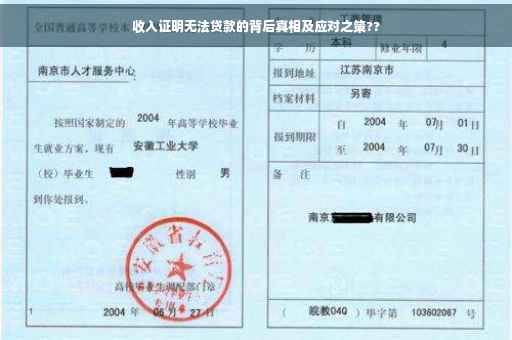 收入证明无法贷款的背后真相及应对之策??