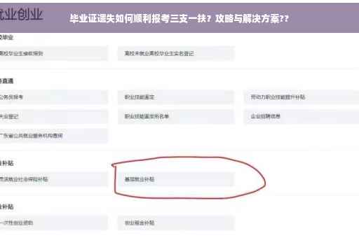 毕业证遗失如何顺利报考三支一扶？攻略与解决方案??