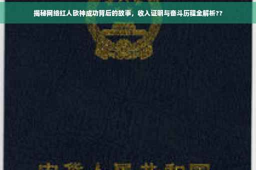 揭秘网络红人欧神成功背后的故事，收入证明与奋斗历程全解析??