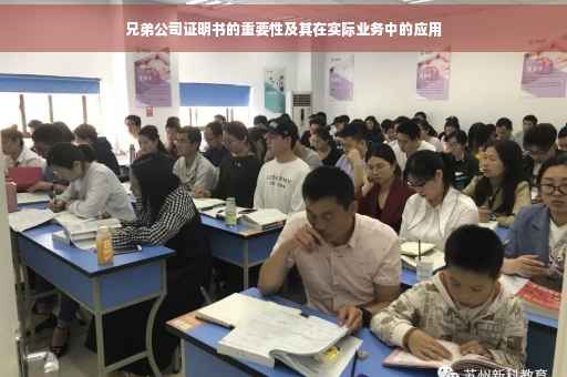 兄弟公司证明书的重要性及其在实际业务中的应用