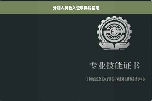 外籍人员收入证明详解指南