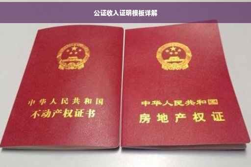 公证收入证明模板详解