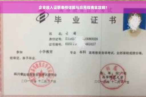 企业收入证明表格详解与应用指南全攻略?