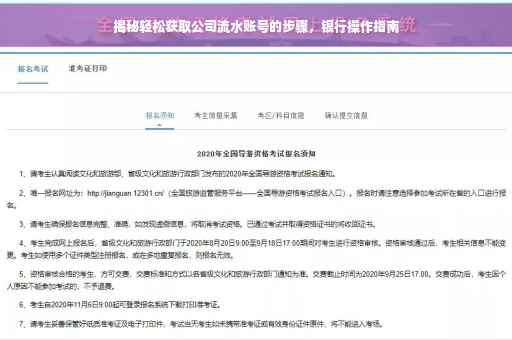 揭秘轻松获取公司流水账号的步骤，银行操作指南