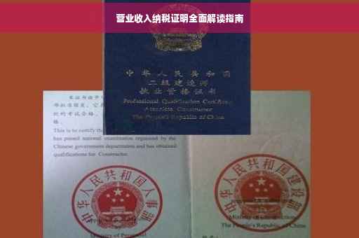 营业收入纳税证明全面解读指南