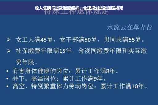 收入证明与贷款额度解析，合理规划贷款策略指南