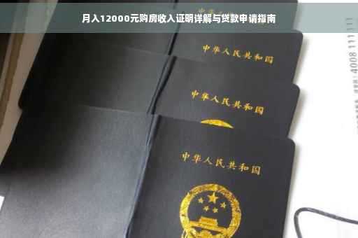 月入12000元购房收入证明详解与贷款申请指南