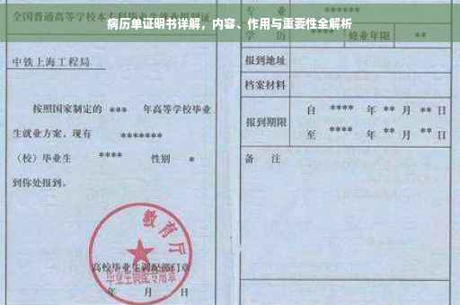 病历单证明书详解，内容、作用与重要性全解析