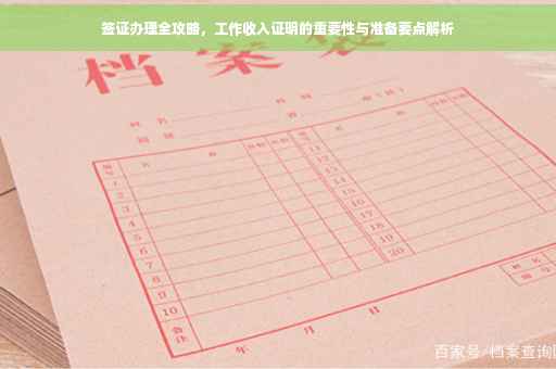 签证办理全攻略，工作收入证明的重要性与准备要点解析