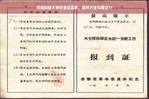 河南科技大学毕业证丢失，应对方法与建议??
