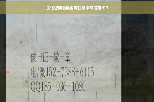 失忆证明书详解与注意事项指南?⚡️