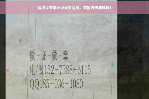 解决大专毕业证丢失问题，实用方法与建议！