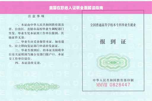 美国在职收入证明全面解读指南