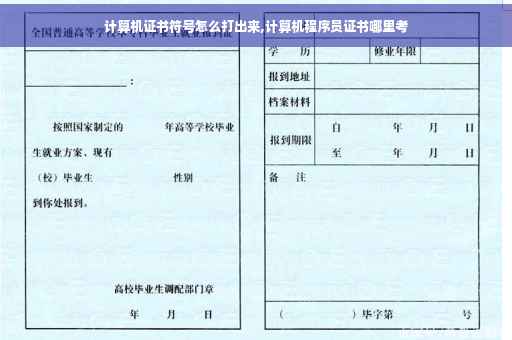 计算机证书符号怎么打出来,计算机程序员证书哪里考