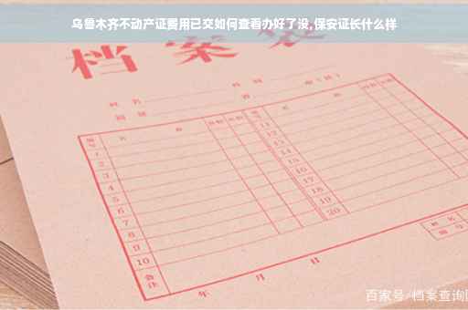 乌鲁木齐不动产证费用已交如何查看办好了没,保安证长什么样
