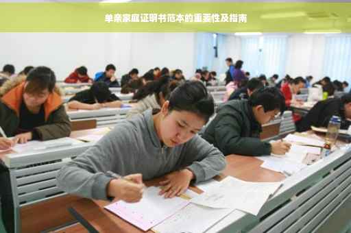 单亲家庭证明书范本的重要性及指南