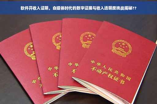 软件开收入证明，自媒体时代的数字证据与收入透明度挑战揭秘??