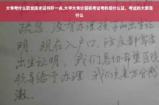大专考什么职业技术证书好一点,大学大专计算机考试考的是什么证，考试的大纲是什么
