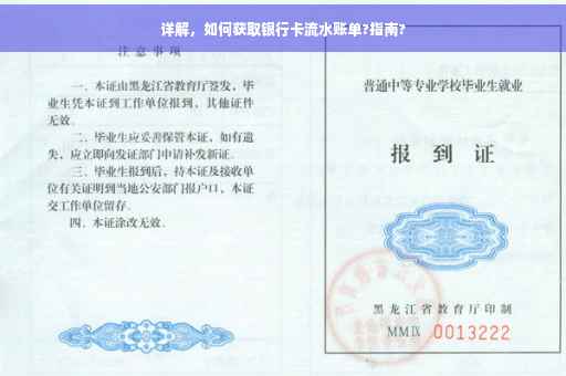 详解，如何获取银行卡流水账单?指南?