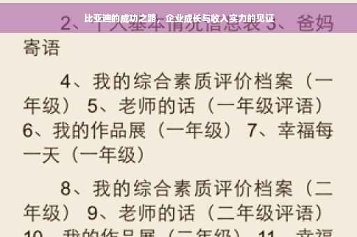 比亚迪的成功之路，企业成长与收入实力的见证