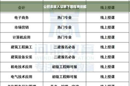公积金收入证明下载指南详解