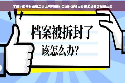 学设计的考计算机二级证书有用吗,全国计算机高新技术证书含金量高么