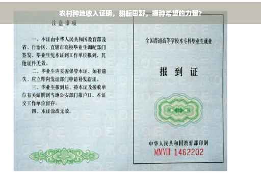 农村种地收入证明，耕耘田野，播种希望的力量?