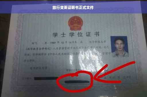 旅行变更证明书正式文件