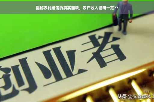 揭秘农村经济的真实面貌，农户收入证明一览??
