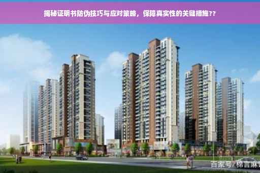 揭秘证明书防伪技巧与应对策略，保障真实性的关键措施??