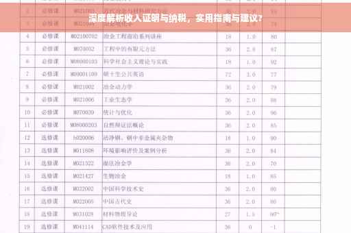 深度解析收入证明与纳税，实用指南与建议?