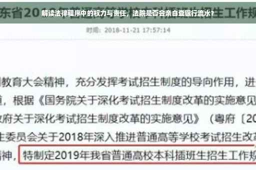 解读法律程序中的权力与责任，法院是否会亲自查银行流水？