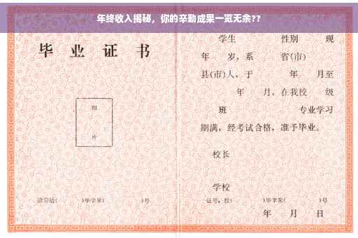 年终收入揭秘，你的辛勤成果一览无余??