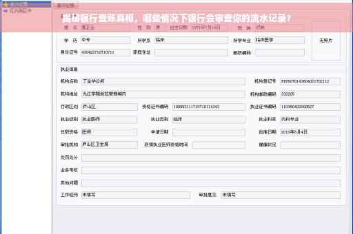 揭秘银行查账真相，哪些情况下银行会审查你的流水记录？