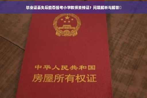 毕业证丢失后能否报考小学教师资格证？问题解析与解答✨