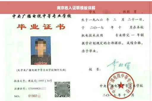 南京收入证明模板详解